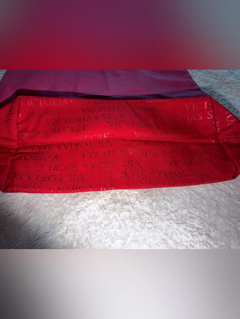 Victoria's Secret Hot Pink and Red Canvas Tote